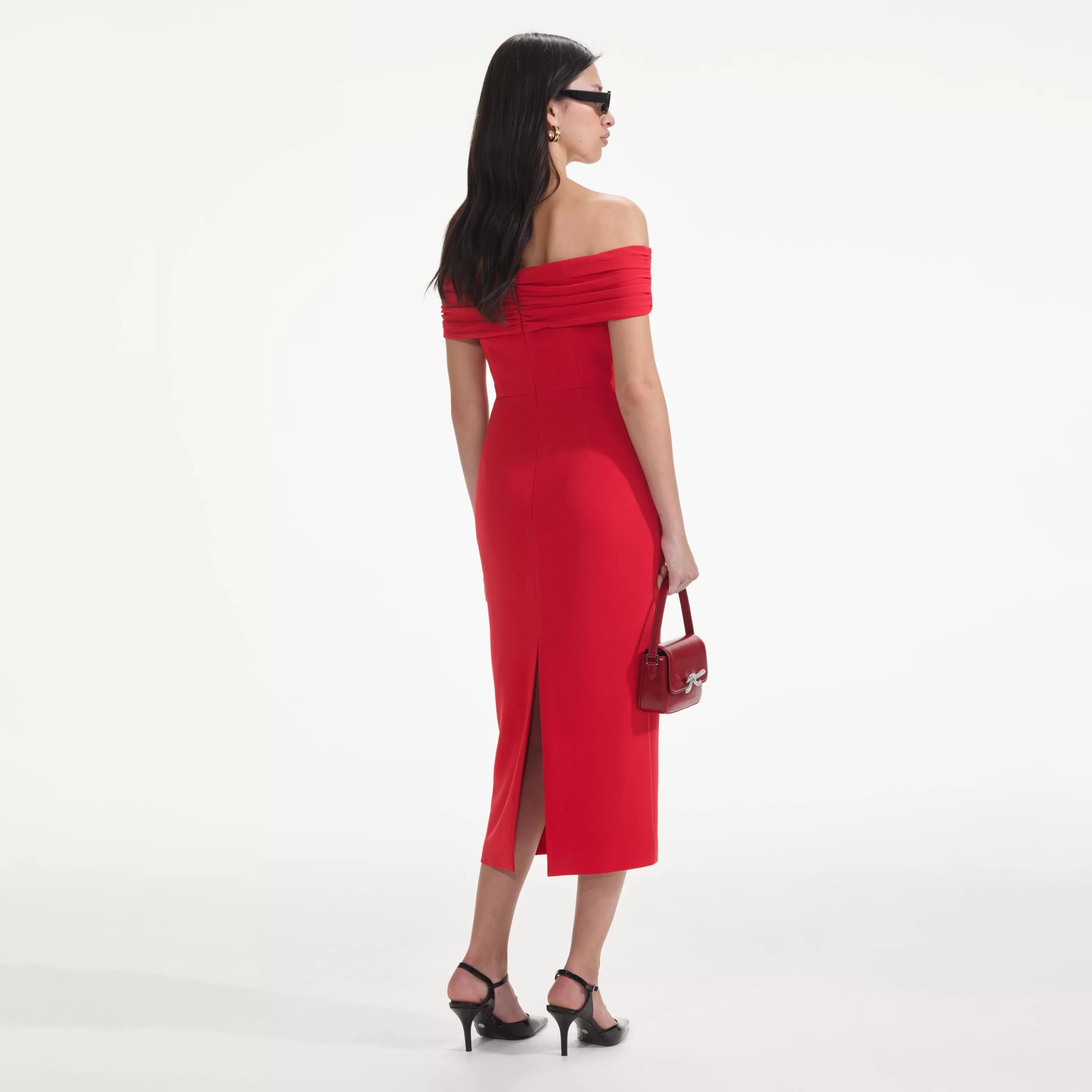 red_off_shoulder_midi_dress_8192.webp Sale Off Shoulder Midi Dress Dresses