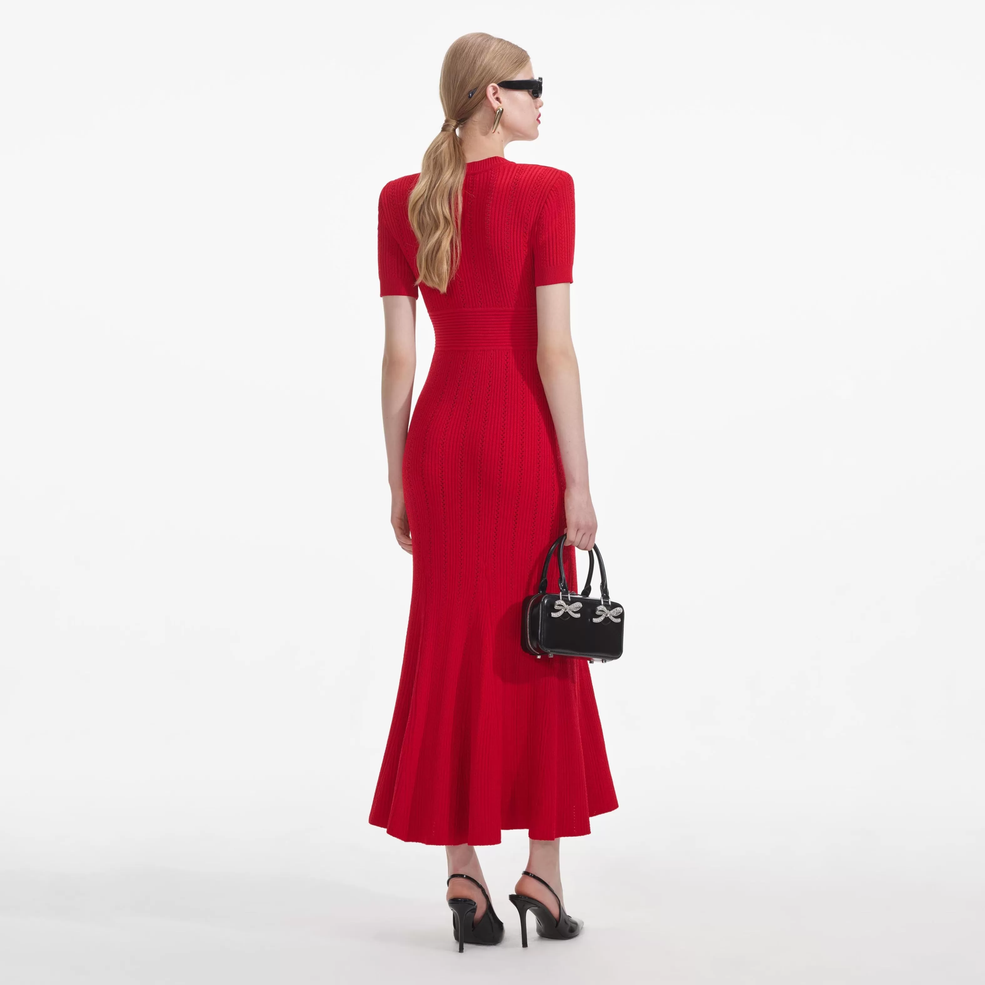red_pointelle_knit_midi_dress_6847.webp Store Pointelle Knit Midi Dress Dresses | Knitwear