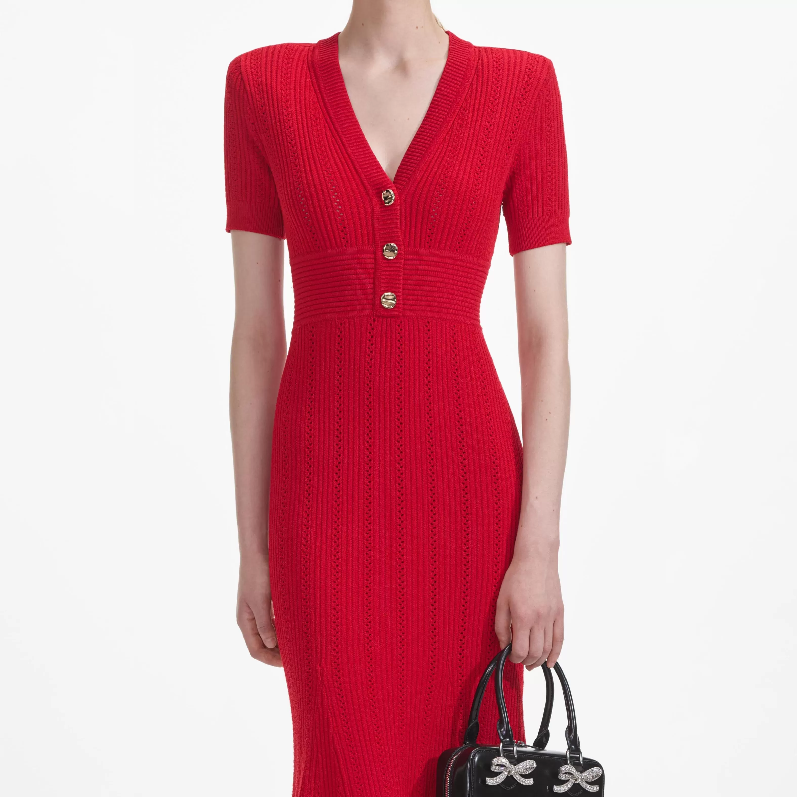 red_pointelle_knit_midi_dress_6849.webp Store Pointelle Knit Midi Dress Dresses | Knitwear