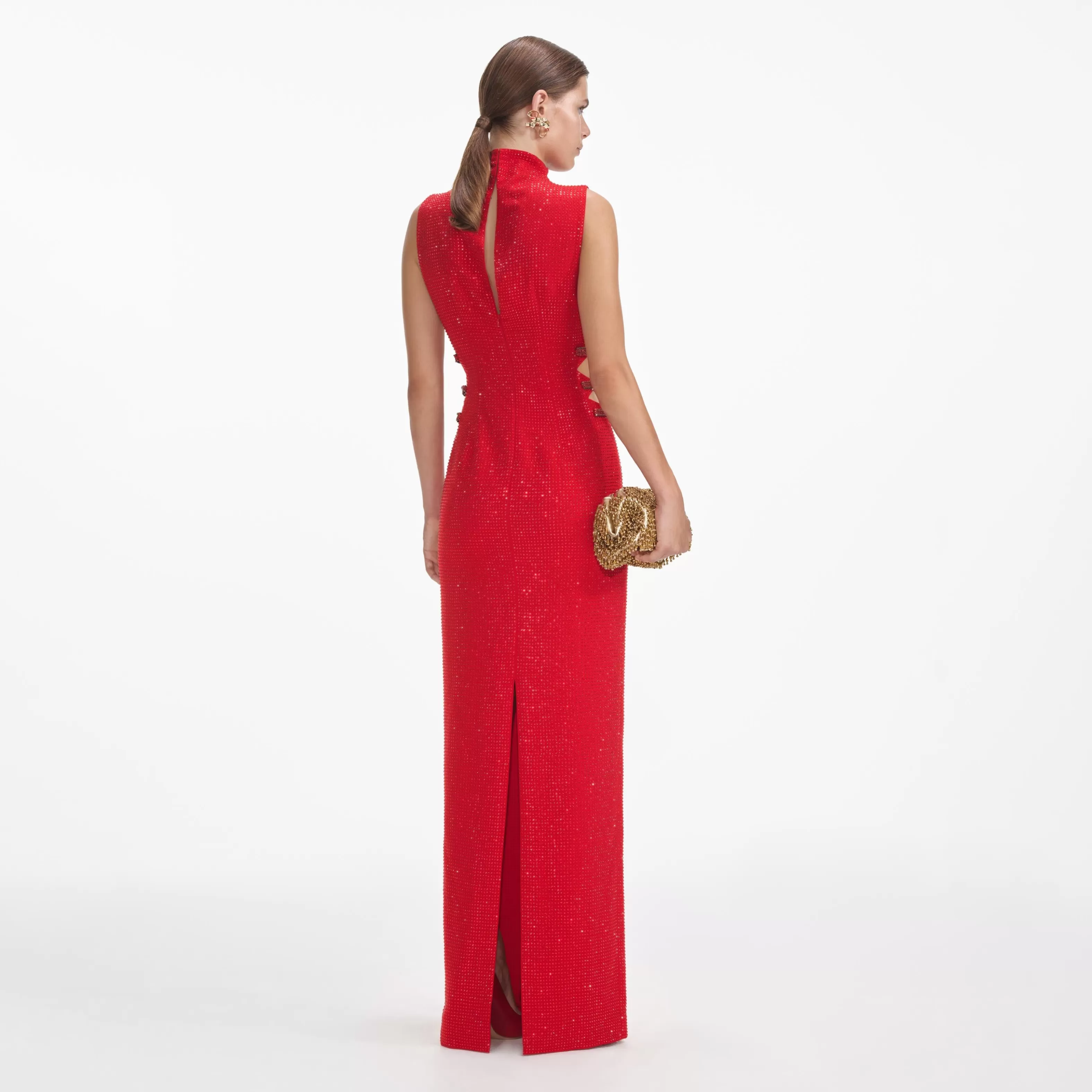 red_rhinestone_crepe_maxi_dress_6786.webp Clearance Rhinestone Crepe Maxi Dress Dresses | Exclusives