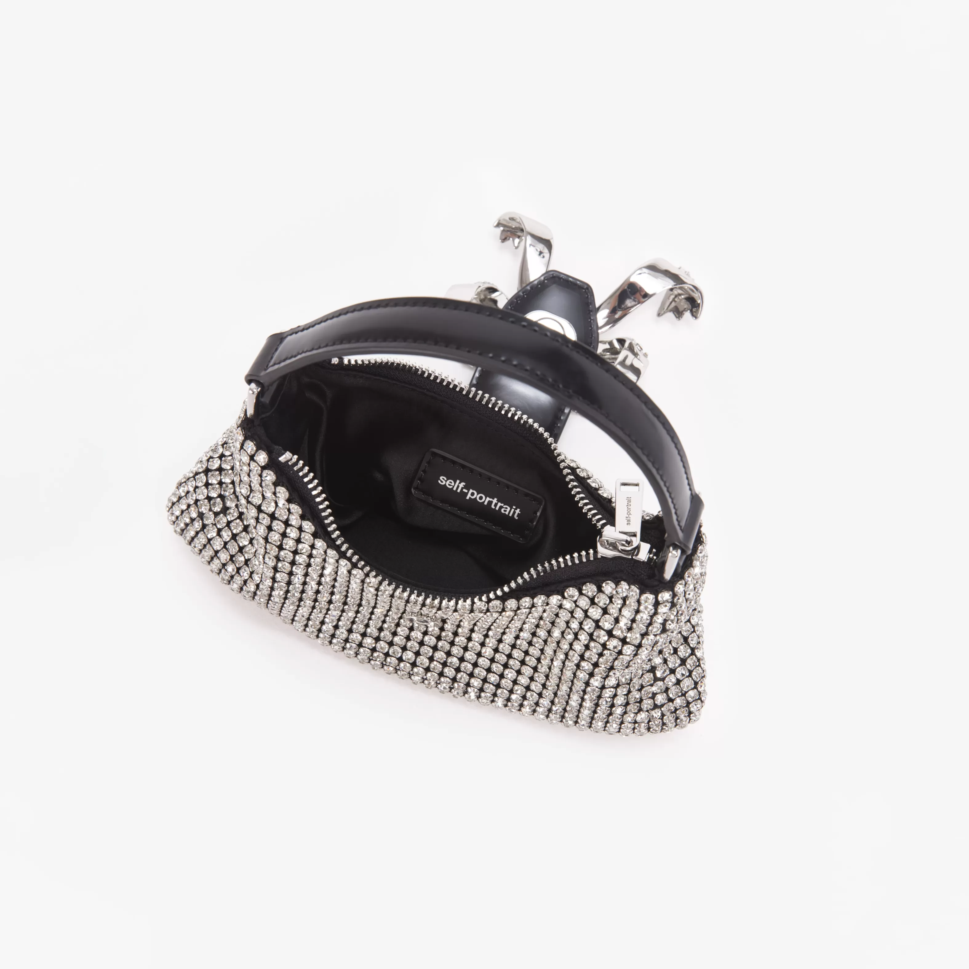 silver_diamante_crescent_bow_bag_11517.webp Cheap Diamante Crescent Bow Bag Handbags