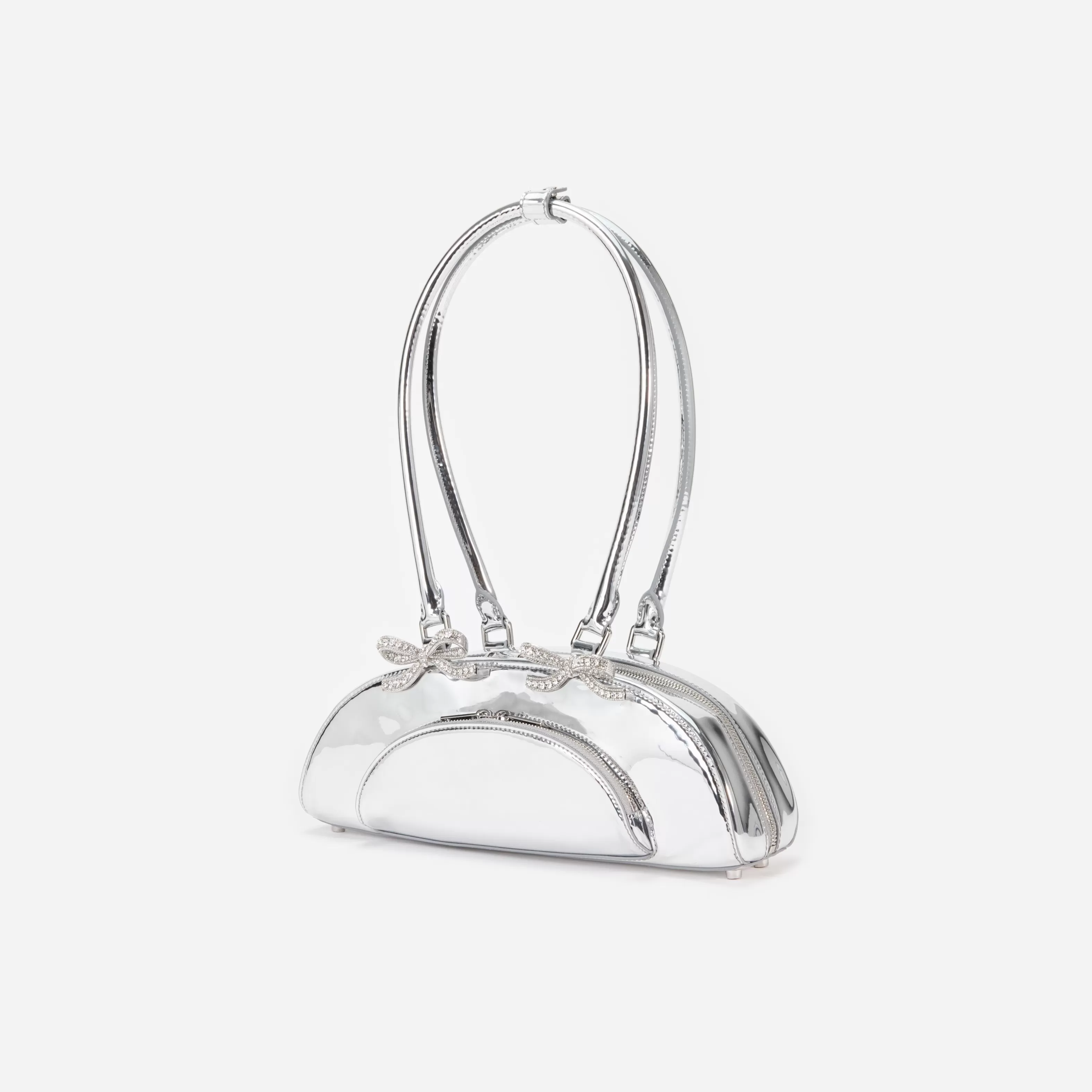 silver_metallic_curved_shoulder_bag_11101.webp Shop Metallic Curved Shoulder Bag Handbags