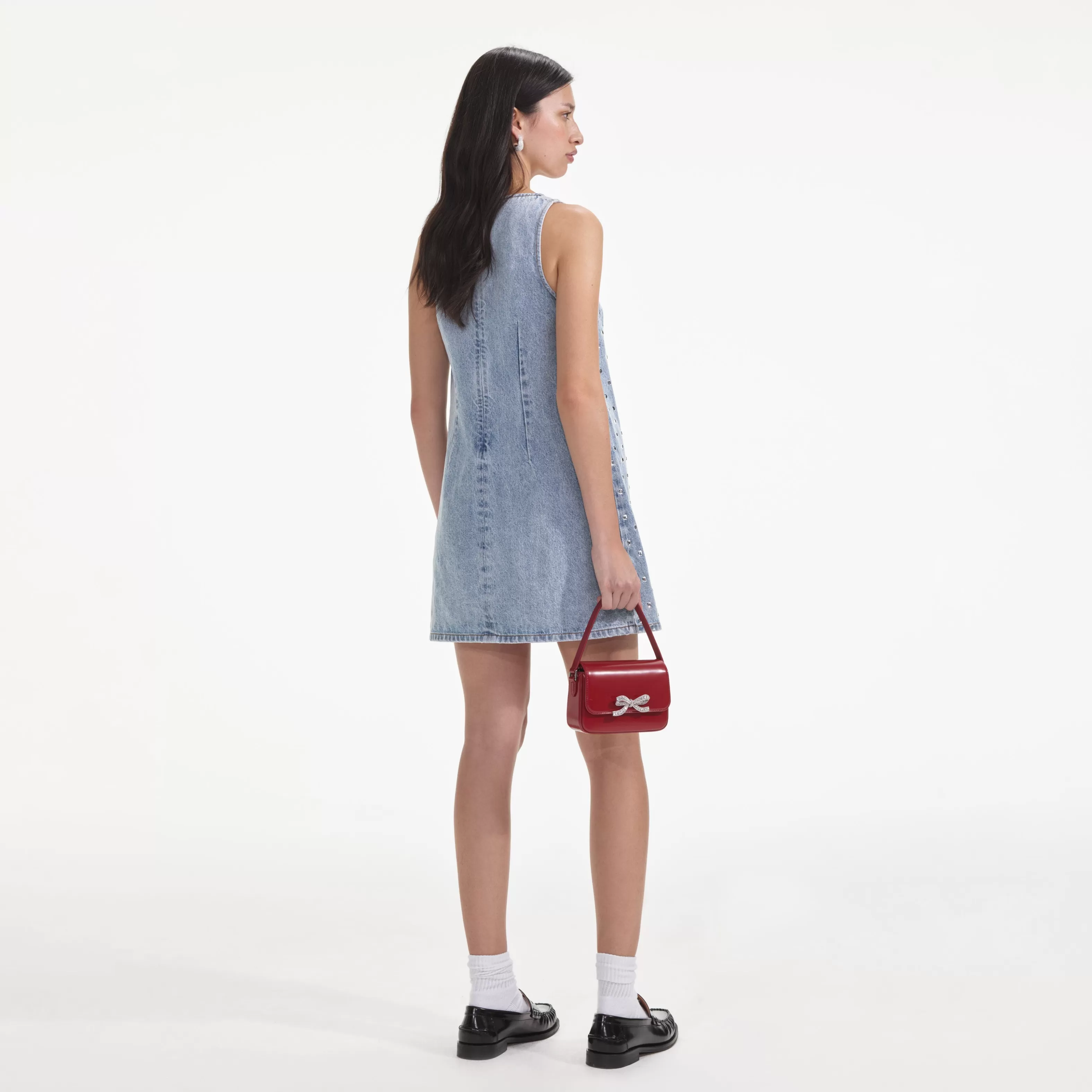 square_rhinestone_denim_mini_dress_7739.webp Hot Rhinestone Denim Mini Dress Dresses | Denim