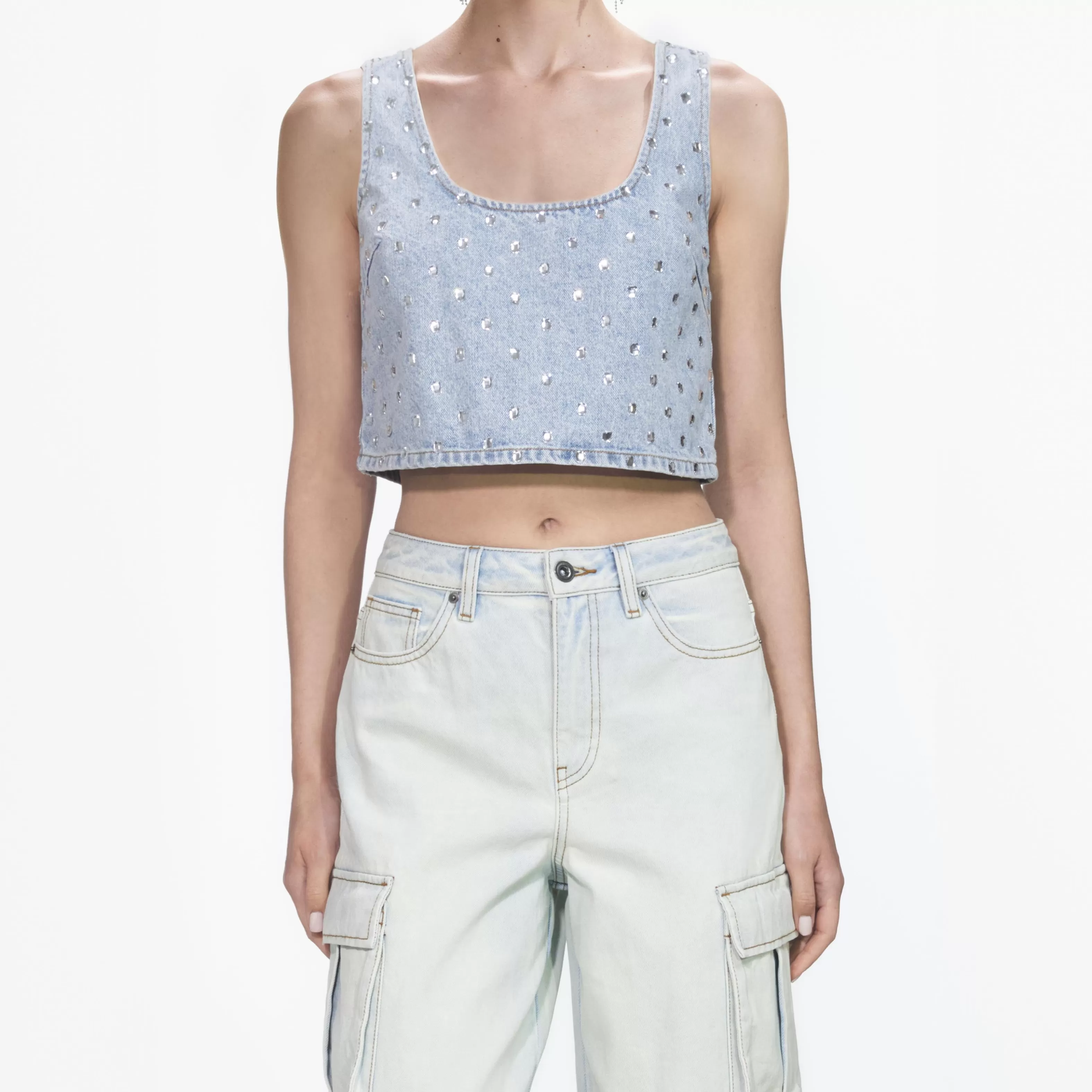 square_rhinestone_denim_top_9785.webp Best Rhinestone Denim Top Denim | Tops