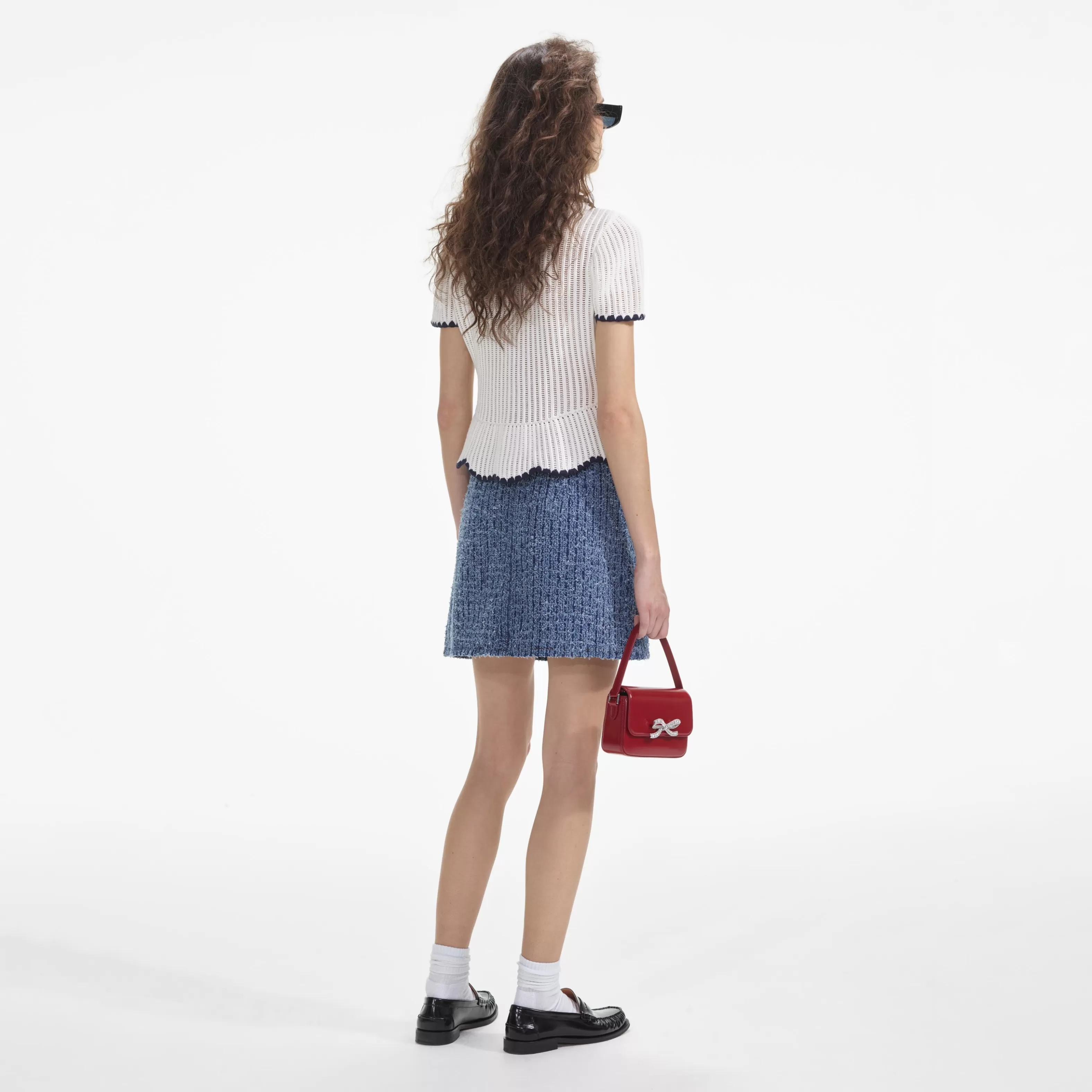textured_denim_mini_skirt_9795.webp Fashion Denim Mini Skirt Denim | Bottoms