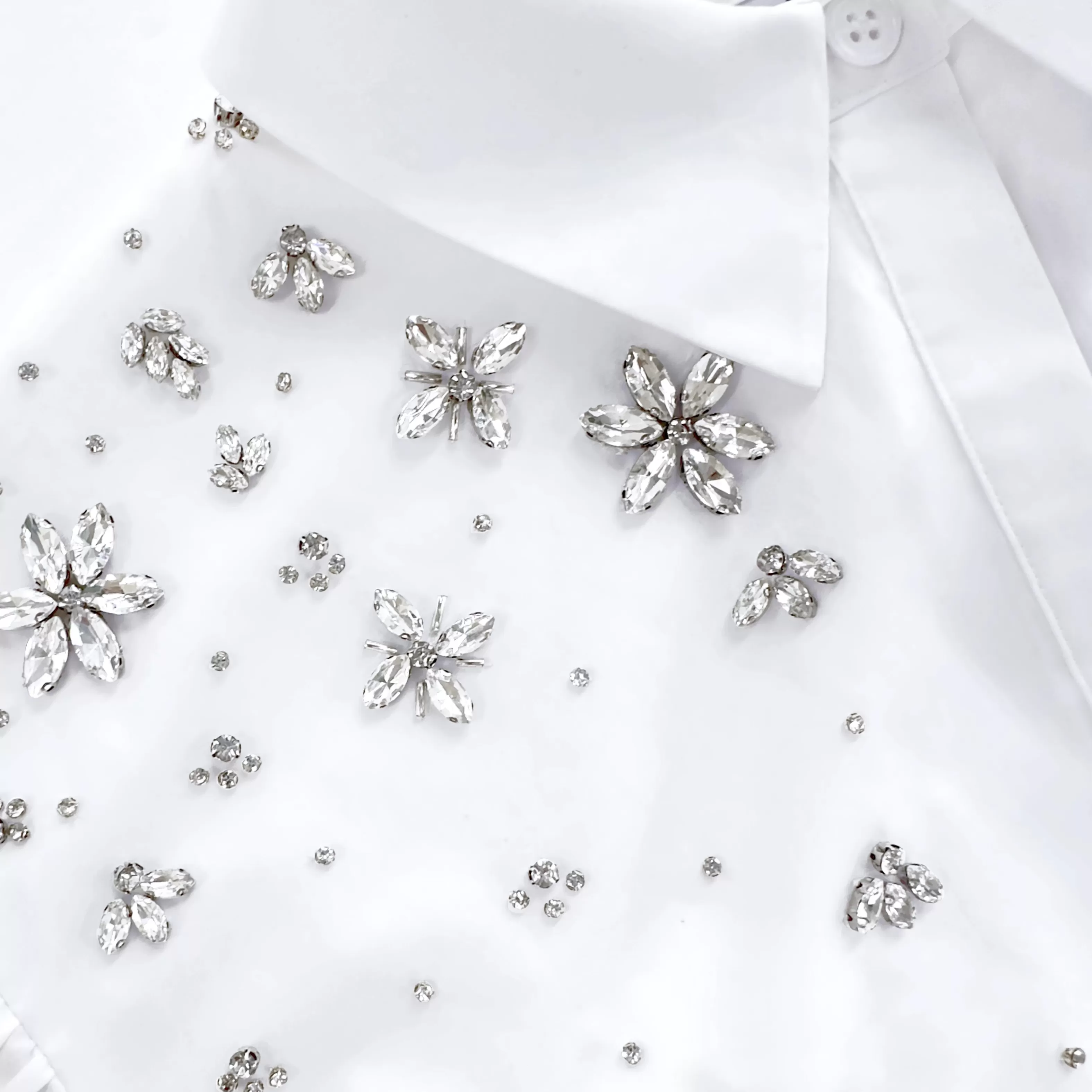 white_cotton_embellished_top_10266.webp Clearance Cotton Embellished Top Tops
