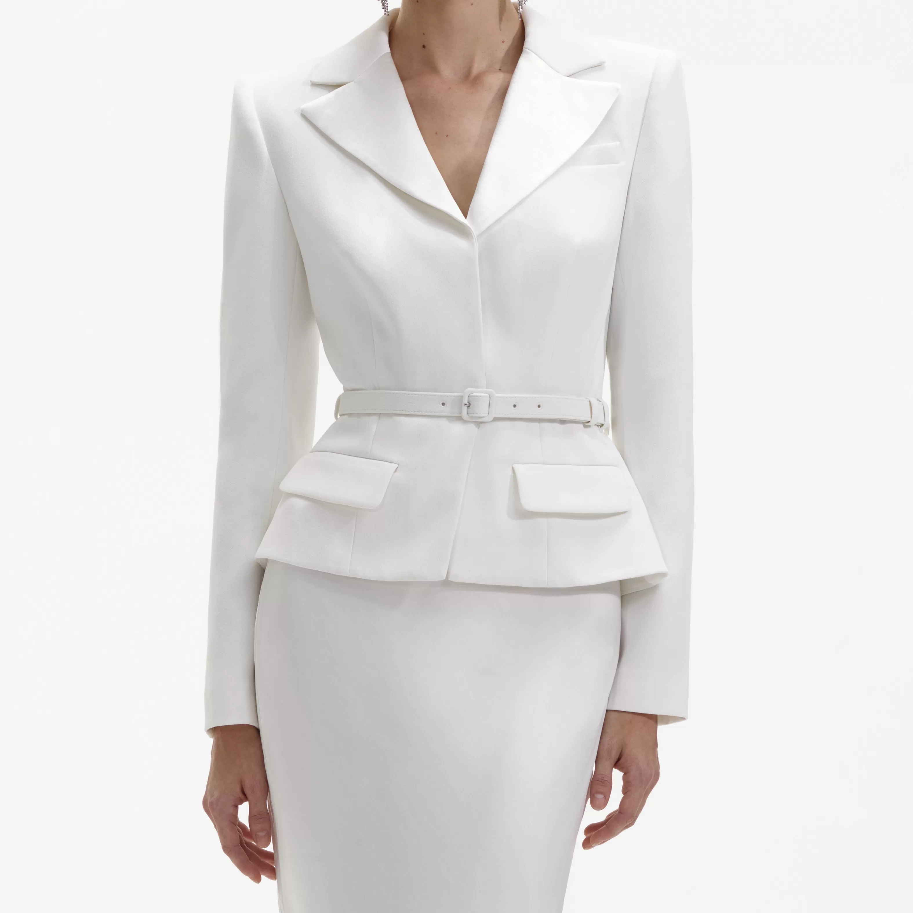 white_crepe_tailored_maxi_dress_8059.webp Sale Crepe Tailored Maxi Dress Dresses | Icons