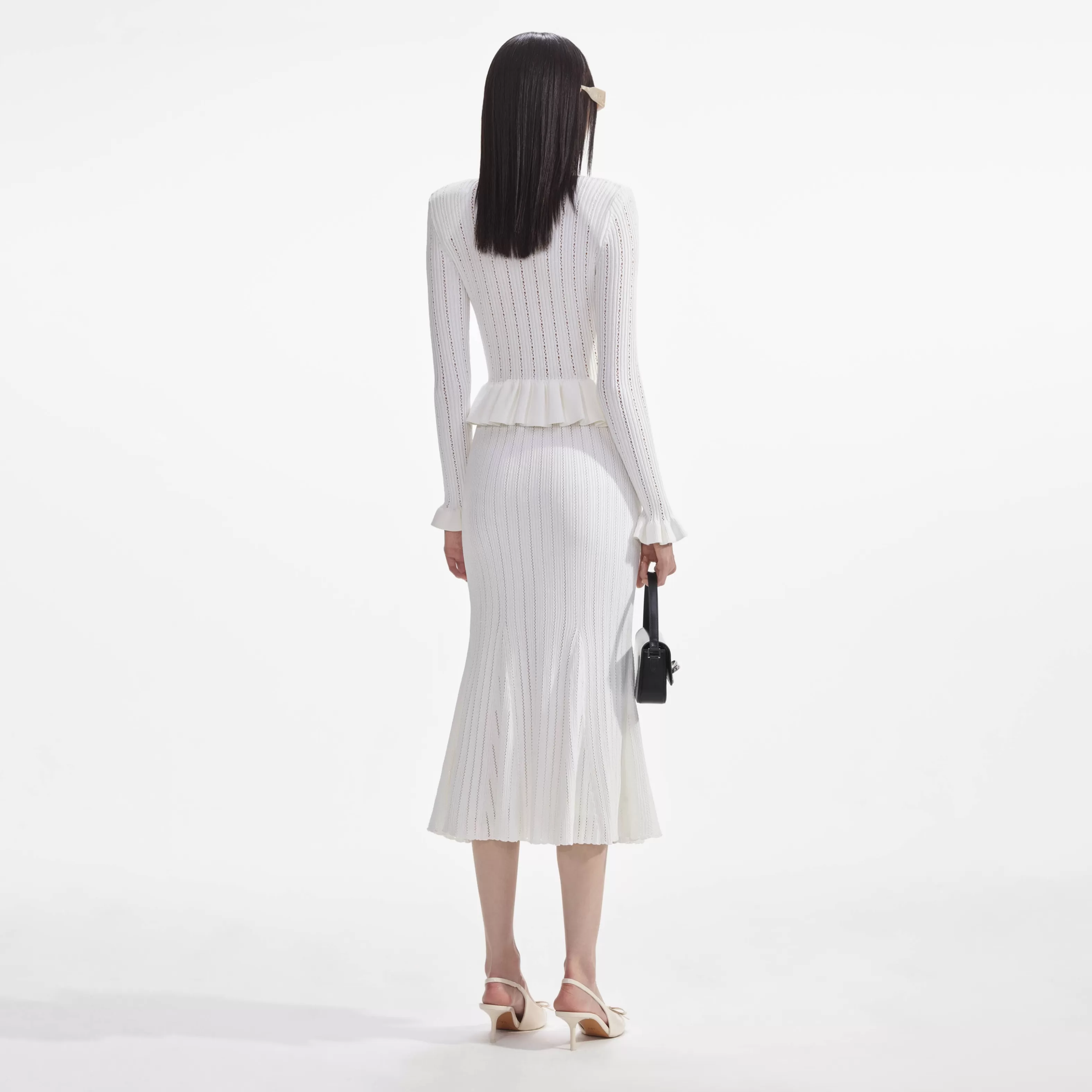white_knit_peplum_midi_dress_6502.webp Shop Knit Peplum Midi Dress Dresses | Knitwear
