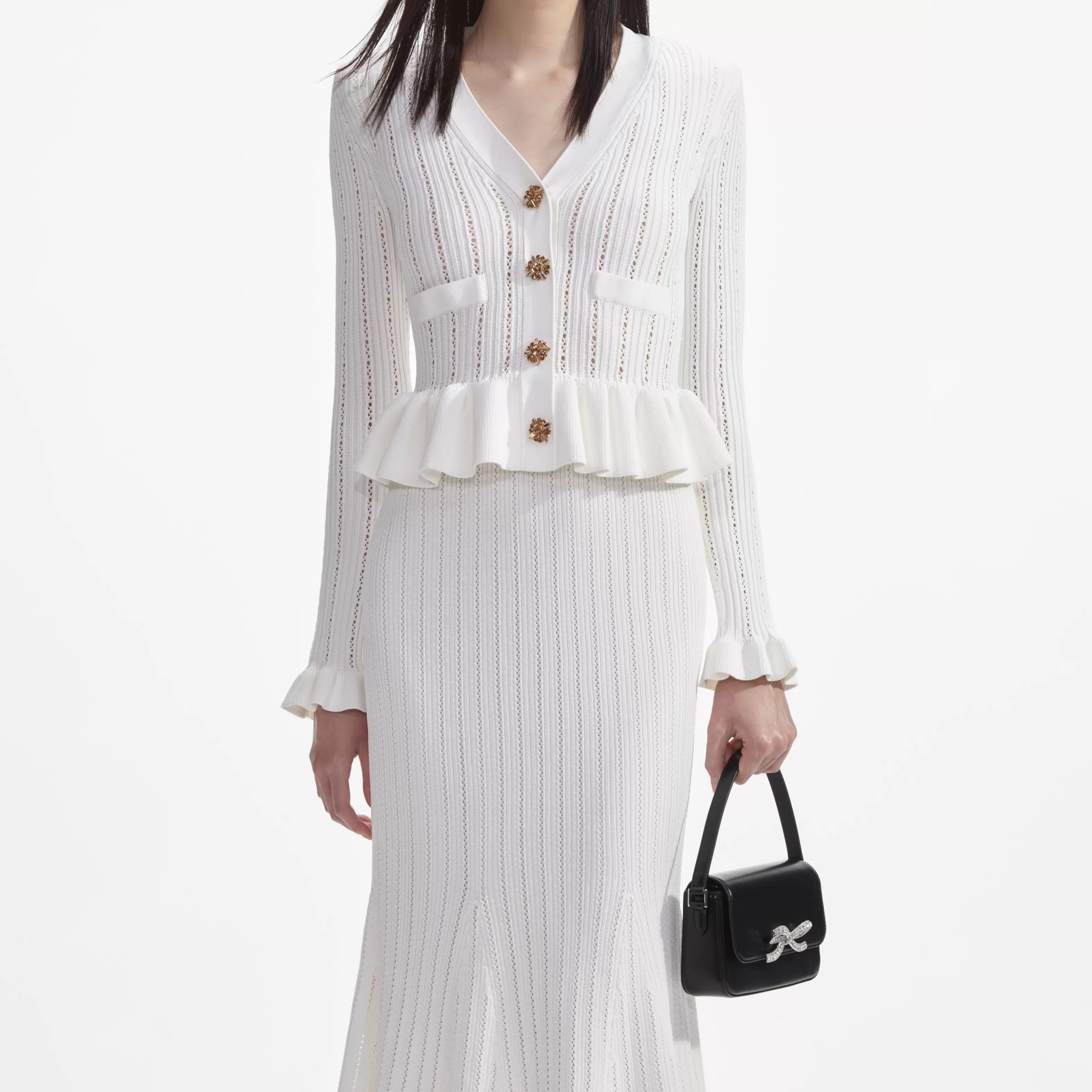white_knit_peplum_midi_dress_6503.webp Shop Knit Peplum Midi Dress Dresses | Knitwear