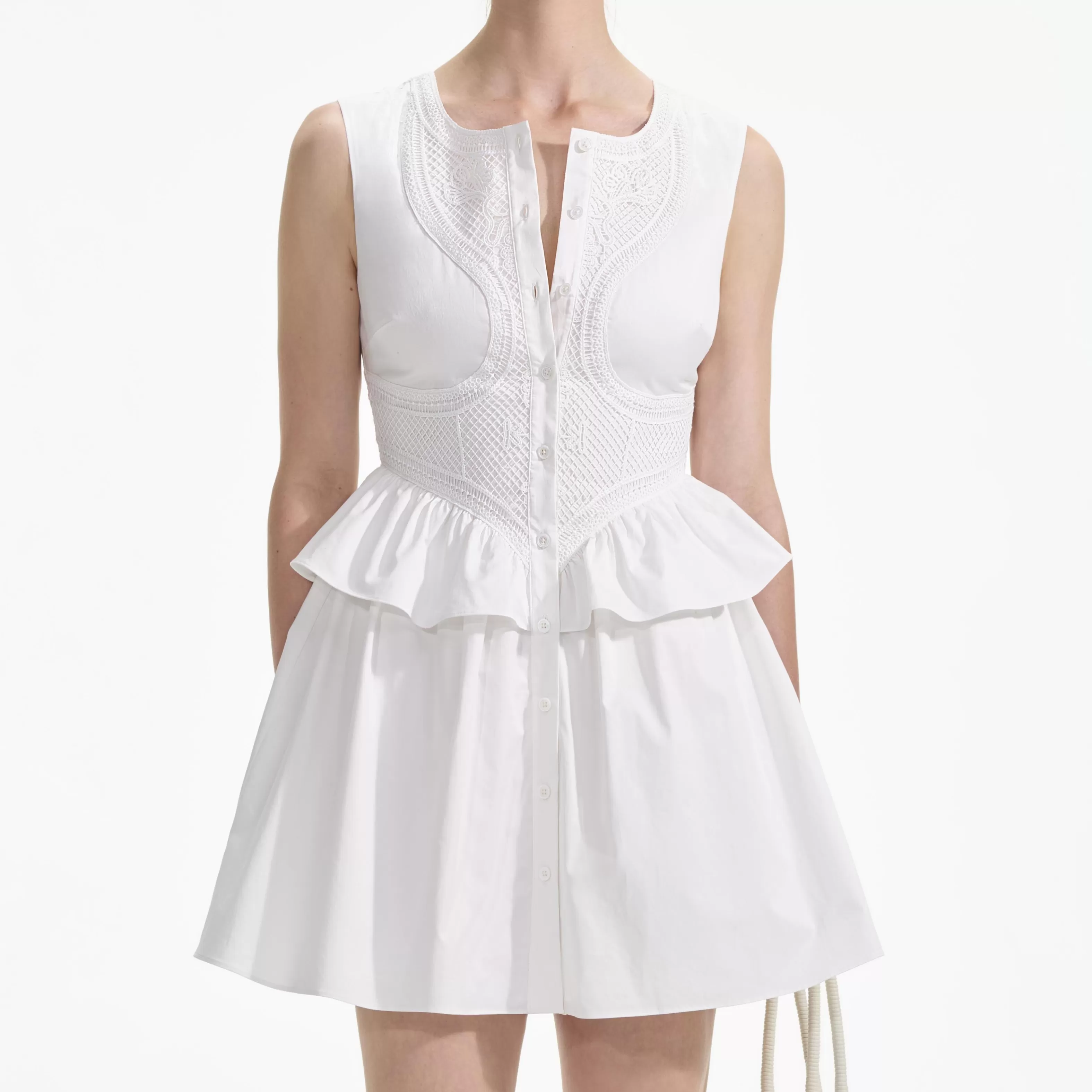 white_lace_panel_mini_dress_7911.webp Hot Lace Panel Mini Dress Dresses