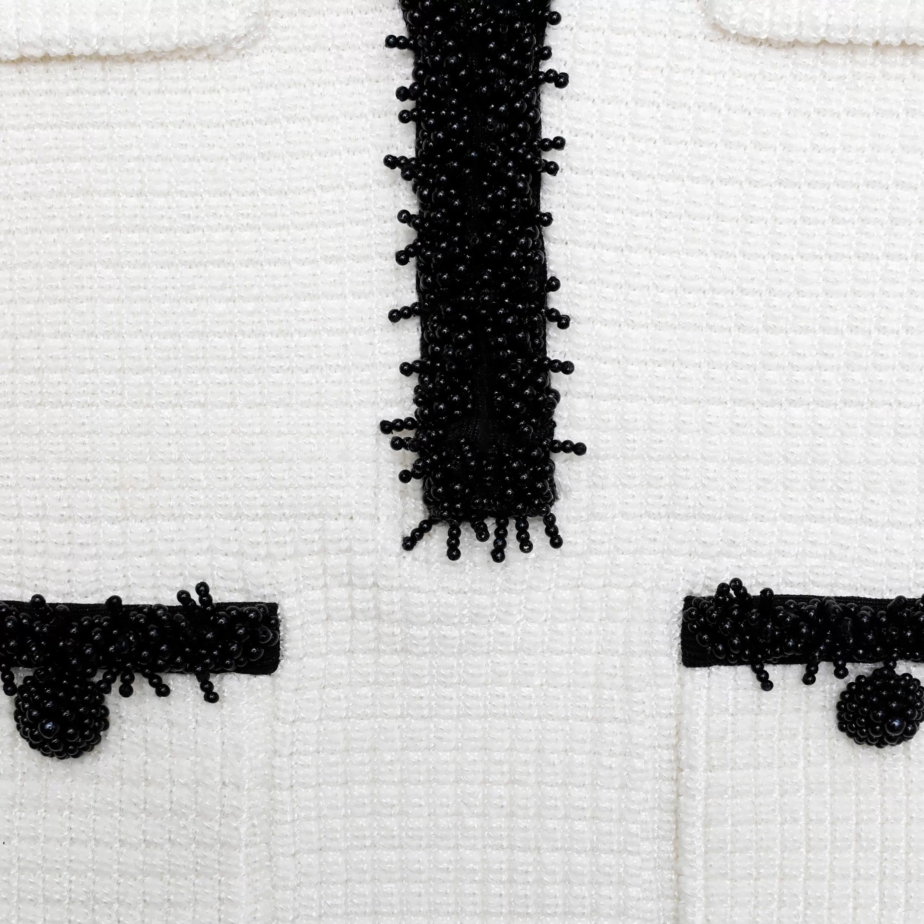 white_pearl_trim_knit_mini_dress_6456.webp Clearance Pearl Trim Knit Mini Dress Dresses | Knitwear