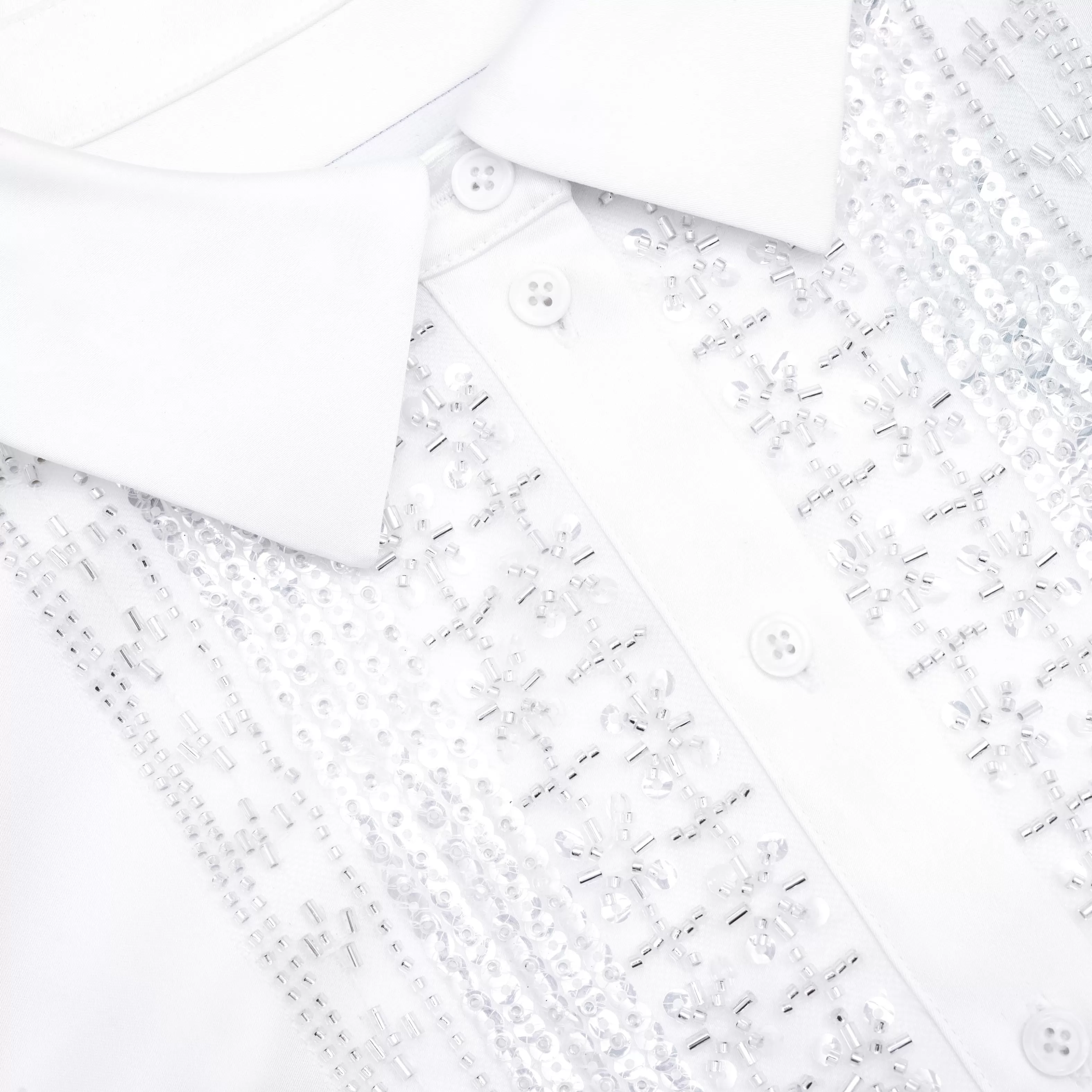 white_satin_embellished_bib_blouse_10320.webp Flash Sale Satin Embellished Bib Blouse Tops