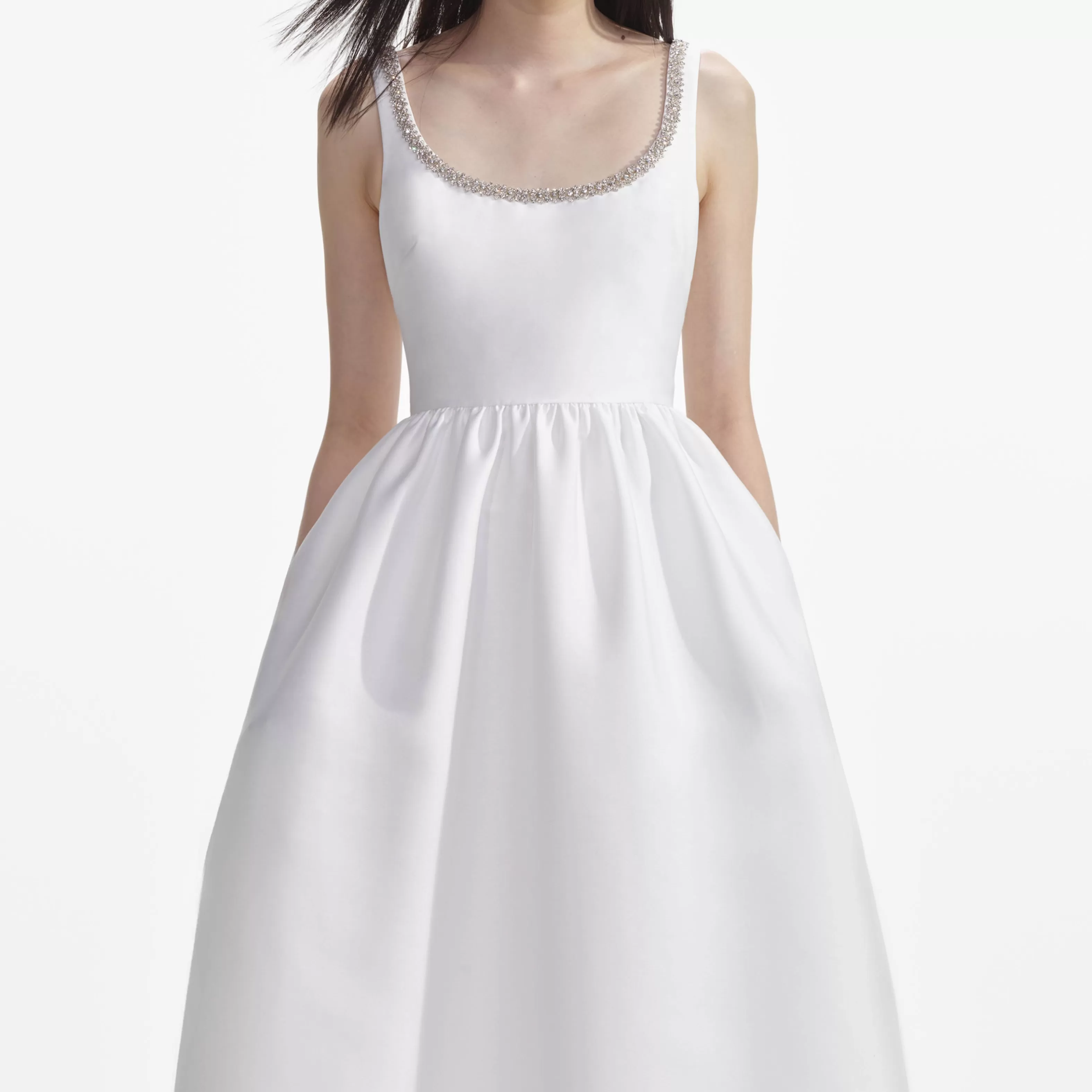 white_taffeta_diamante_midi_dress_8049.webp Discount Taffeta Diamante Midi Dress Dresses
